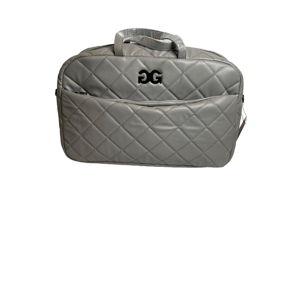 NWT Gilda Paris Quilted Faux Leather Duffel Bag Gray Travel / Gym Bag - Picture 1 of 8